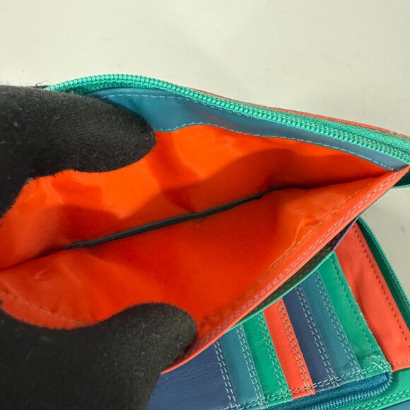 Mywalit Blue Leather Double Zip-Around Wallet - Picture 7 of 14